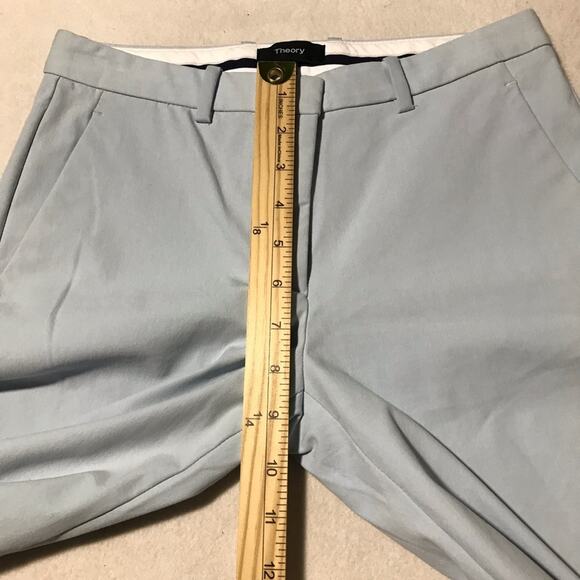 Theory womens 00 baby blue ankle pants trousers office business stretchy - Picture 6 of 9